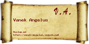 Vanek Angelus névjegykártya